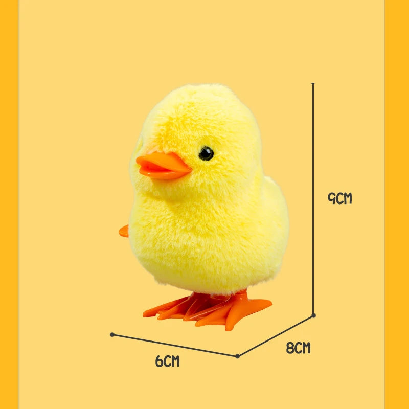 Little Duck Wind Up Toys Yellow Jumping Chick Cute Plush Simulation Educational Walking Chicken Interesting Toy For Kids