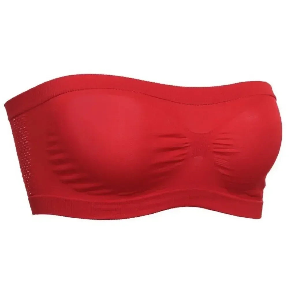 Invisible Women Breathable Mesh Tube Bra Seamless High Elastic Wrapped Sexy Strapless Chest Wraps Tube Tops Pregnant Mothers Bra