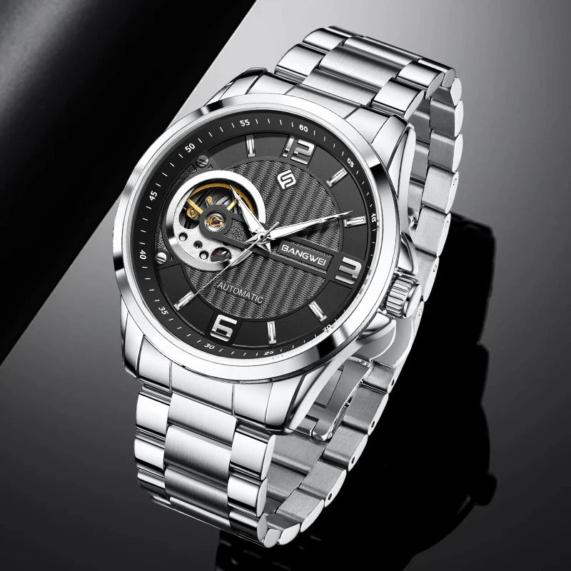 LIGE Fashion Luxury Mechanical Wristwatches Business Automatic Movement Hollow Waterproof Classic Casual Man Watch Reloj Hombre
