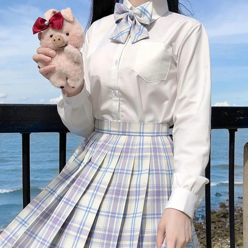 ZOKI Plaid Women Pleated Skirt Bow Knot Summer High Waist Preppy Girls Dance Mini Skirt Cute A Line Harajuku Sexy Japan Faldas
