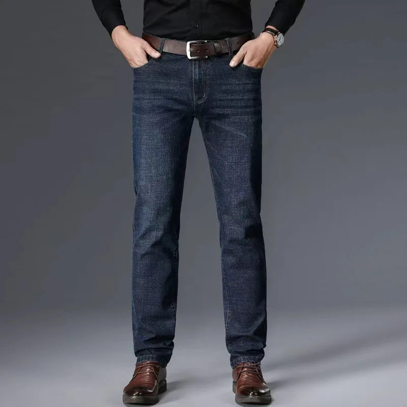2025 Men's New Men's Fashion Casual Jeans Classic Style Casual Stretch Slim Fit Jeans Men's Denim Pants Black Blue Men's Style