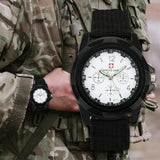 Men  Quartz Watch Nylon Watches Canvas Strap Casual Sports Wristwatch