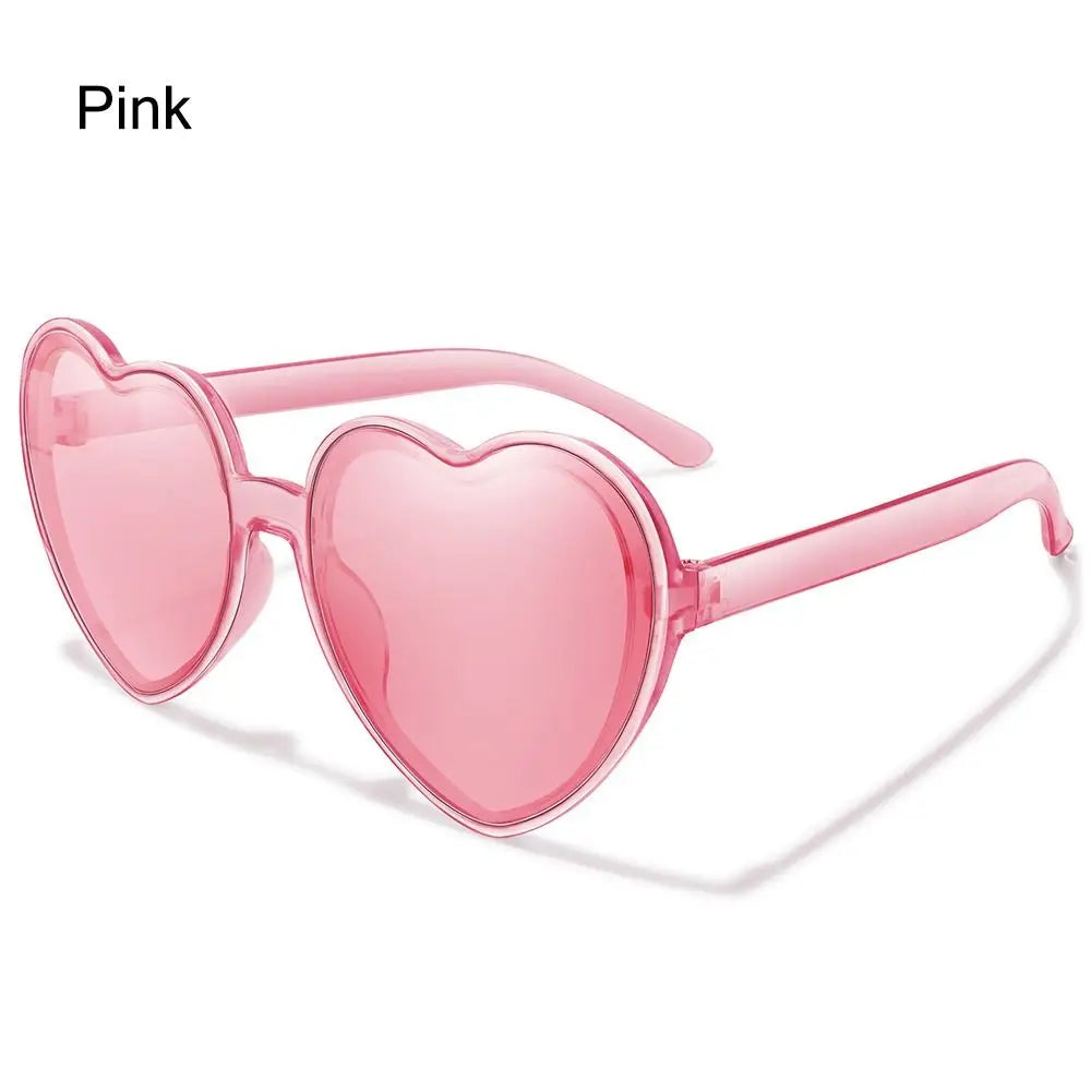 Trendy Cosplay Party Glasses Eyewear Heart-Shaped Sunglasses UV400 Protection Heart Sunglasses for Women Clout Goggle
