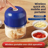 1 set of garlic puree machine 260ml wireless rechargeable electric vegetable chopper garlic grinder kitchen tool food mixer