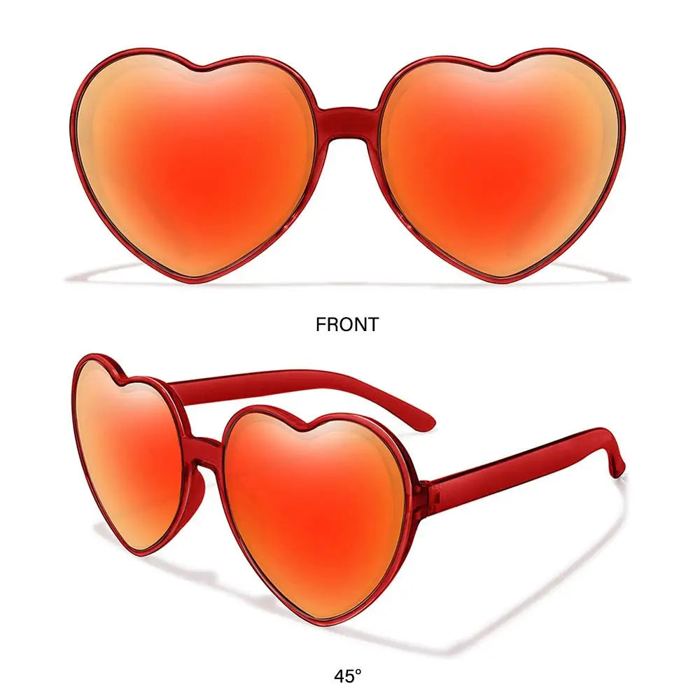 Trendy Cosplay Party Glasses Eyewear Heart-Shaped Sunglasses UV400 Protection Heart Sunglasses for Women Clout Goggle