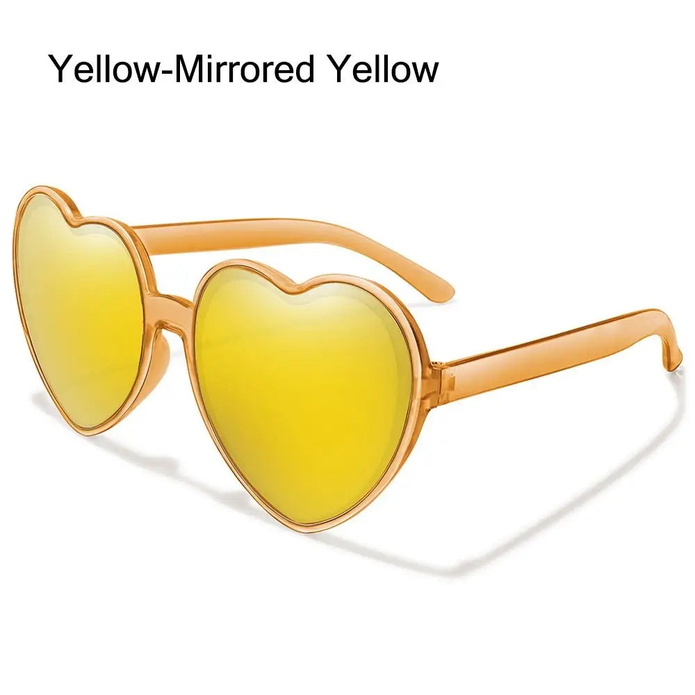 Trendy Cosplay Party Glasses Eyewear Heart-Shaped Sunglasses UV400 Protection Heart Sunglasses for Women Clout Goggle