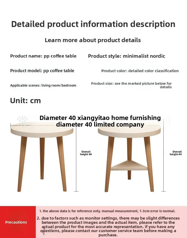 Small round table small apartment bedside table bedroom coffee table rack