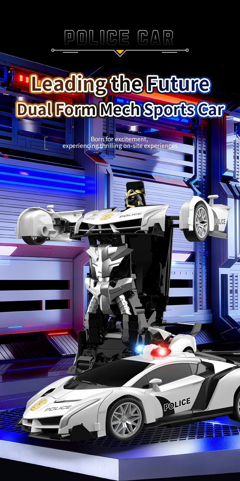 MESIONDY 1:18 Scale RC Car One Button Transform 360 Spin LED Lights 2.4GHz USB Rechargeable for 8-12 Yrs