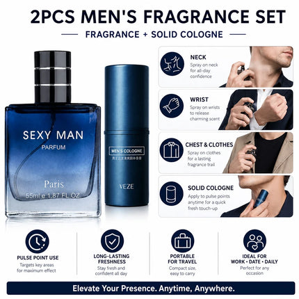 Luxury Men's Fragrance Gift Set – Long Lasting Woody Scent