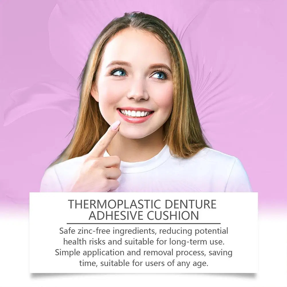 Cushion Grip Thermoplastic Denture Adhesive Improves Denture Fit Comfort & Stability Non-Glue Adhesive Hold Denture Adhesive