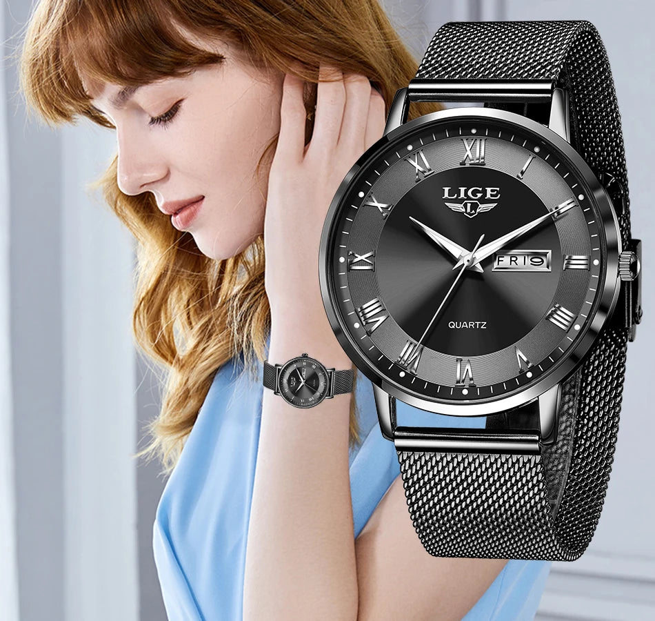 LIGE New Creative Ladies Watches Fashion Waterproof Quartz Watch For Women Casual Sport Bracelet Watch Female Relogio Feminino