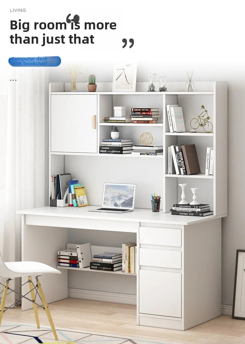 Precise Desk Home Modern Simple Bookshelf Integrated Student Bedroom Learning to Write With Drawing Desk Office Computer Desk