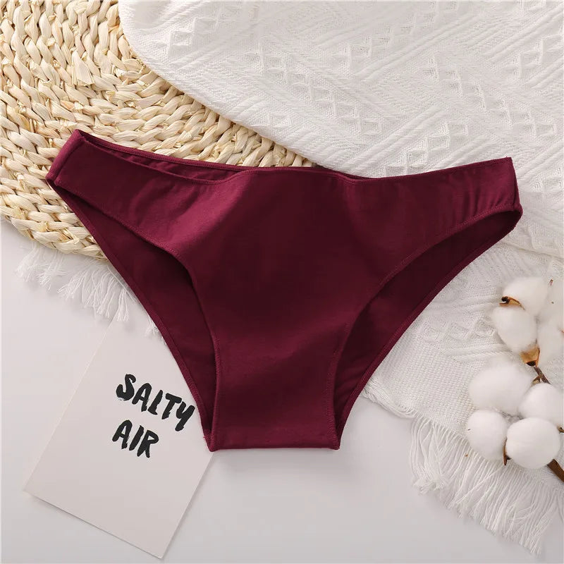 1PC Cotton Women Briefs Underwear Comfortable Women Panties Plus Size Female Underpants 7 Solid Color Breathable Lingerie M-2XL