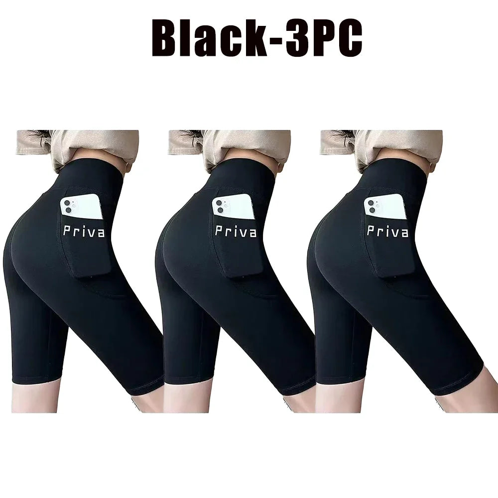 Ladies Yoga Shorts High Waist Tight Fitness 2-in-1 Workout Streetwear Casual Gym Running Activewear Comfy Shorts