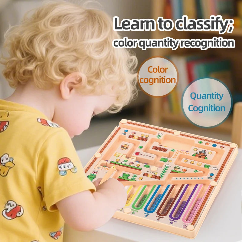Magnetic Wooden Maze Learning Board