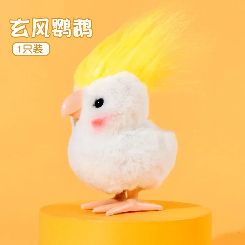 Little Duck Wind Up Toys Yellow Jumping Chick Cute Plush Simulation Educational Walking Chicken Interesting Toy For Kids