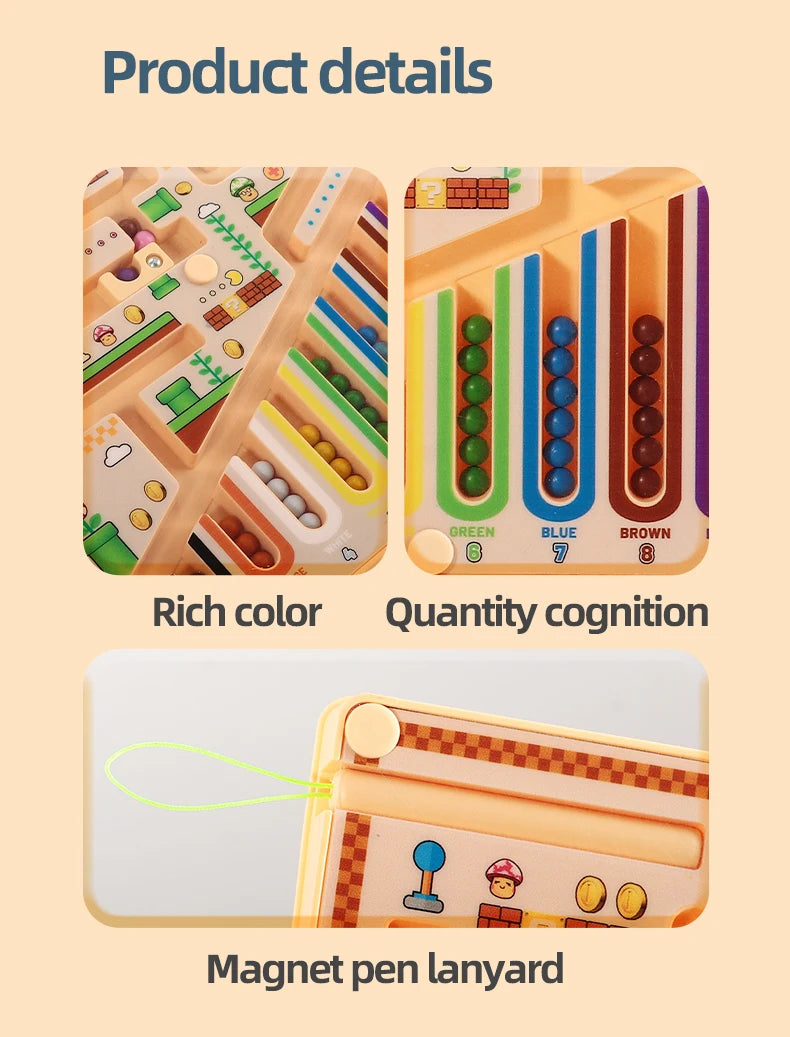 Magnetic Wooden Maze Learning Board