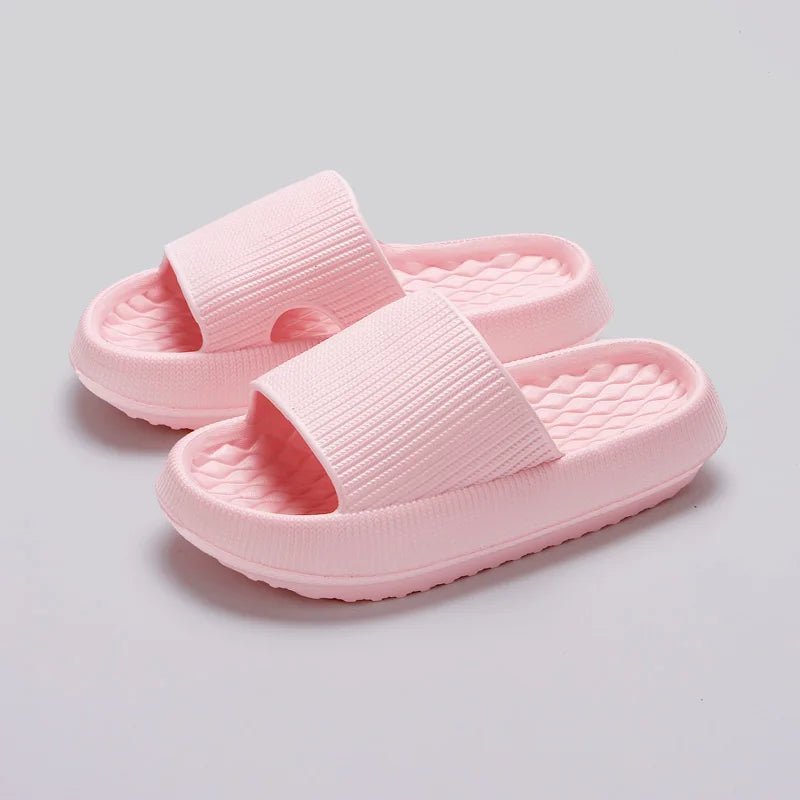 Thick Bottom Cloud Slippers Women Soft Sole Eva Indoor Slides Couple Bathroom Shoes Summer Non-Slip Platform Sandals Flip Flops