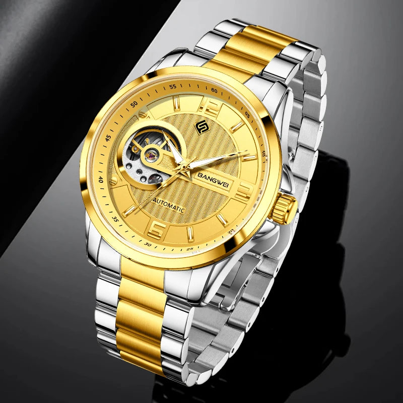 LIGE Fashion Luxury Mechanical Wristwatches Business Automatic Movement Hollow Waterproof Classic Casual Man Watch Reloj Hombre