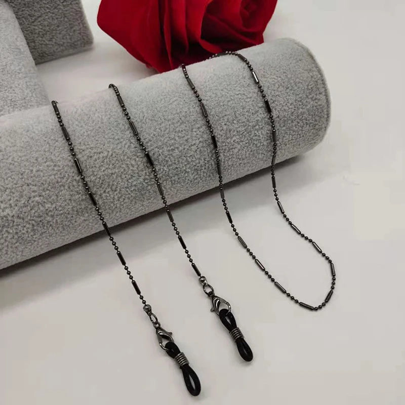Mask Sunglasses Chains for Women Men Black Gold Silver Color Alloy Beads Antislip Chains Fashion Eyewear Accessories Wholesale