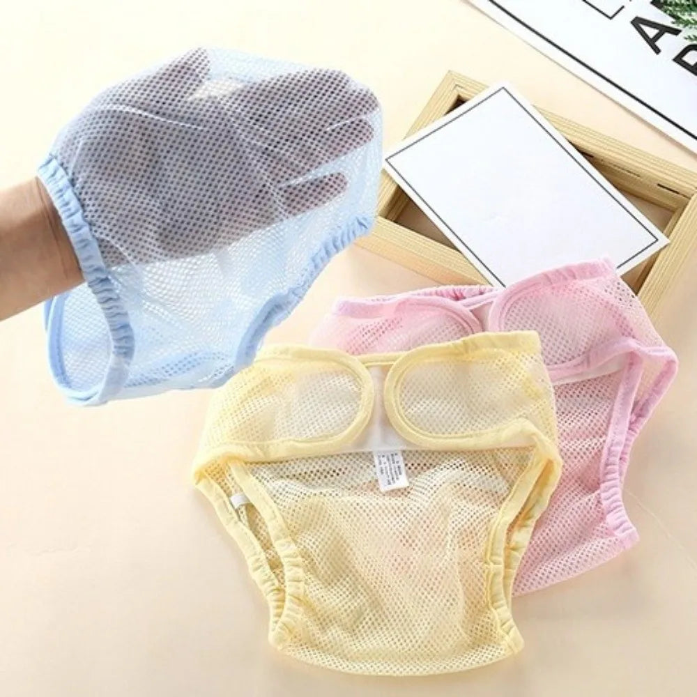 Baby Mesh Baby Diaper Washable Breathable Newborn Training Pants Cotton Reusable Cloth Nappies Toddler Stuff