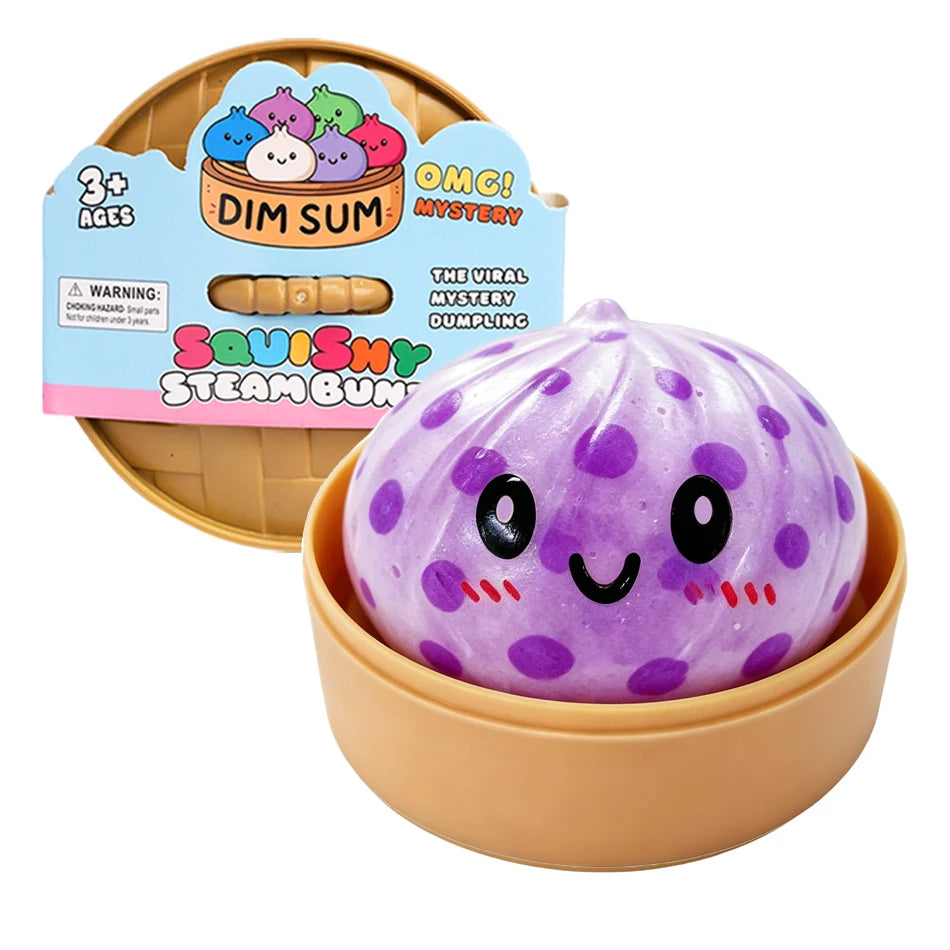 Blind Box Colorful Glitter Dumpling Glitter Dumpling Squishy with Box Mini Dumplings Sensory Squeeze Toy for Stress Relief