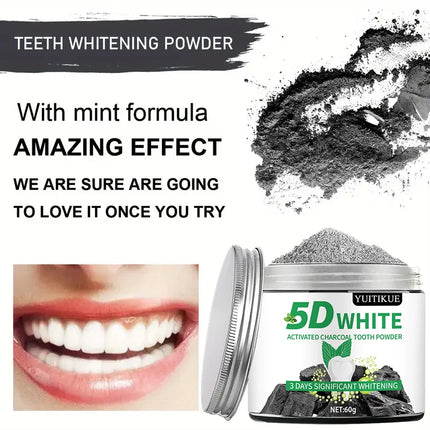 5D White Charcoal Teeth Whitening Powder