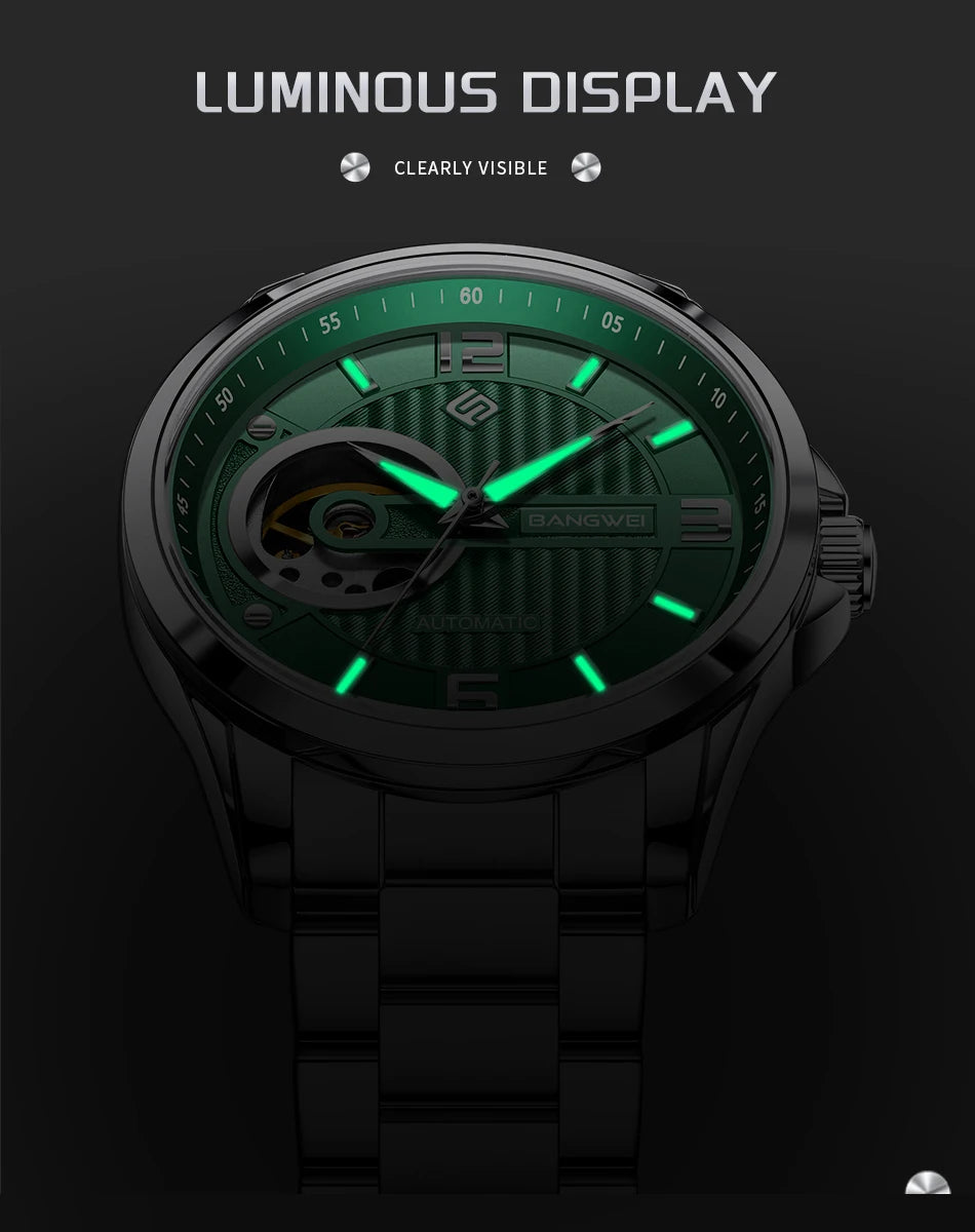 LIGE Fashion Luxury Mechanical Wristwatches Business Automatic Movement Hollow Waterproof Classic Casual Man Watch Reloj Hombre