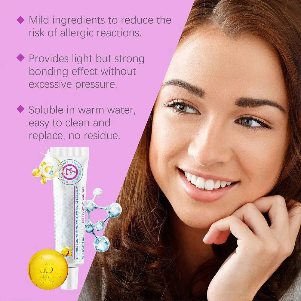 Cushion Grip Thermoplastic Denture Adhesive Improves Denture Fit Comfort & Stability Non-Glue Adhesive Hold Denture Adhesive