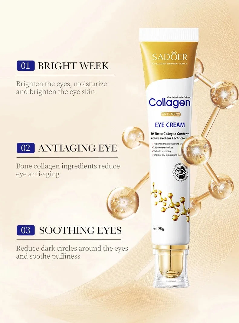 SADOER Collagen Skin Care Sets Anti Wrinkles Serum for Face Moisturizing Anti-aging Anti Dark Circles Eye Cream Skin Care Kit