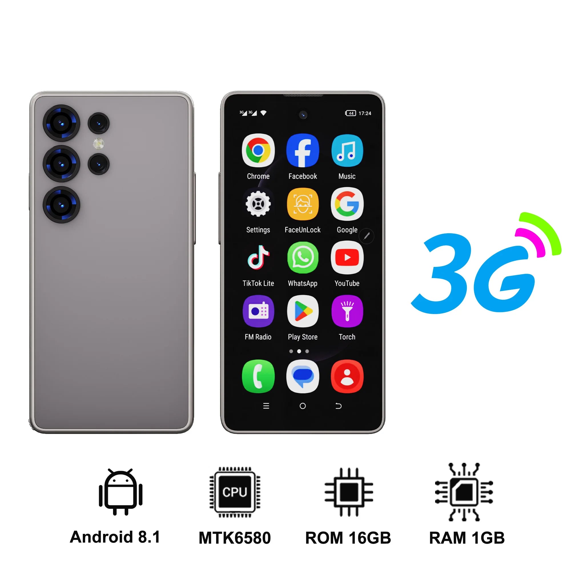 SERVO Mini Smartphone Android 8.1 Built in Stylus 4" Display 16GB ROM Face Unlock GPS WIFI Play Store 3G WCDMA Tiny Mobile Phone