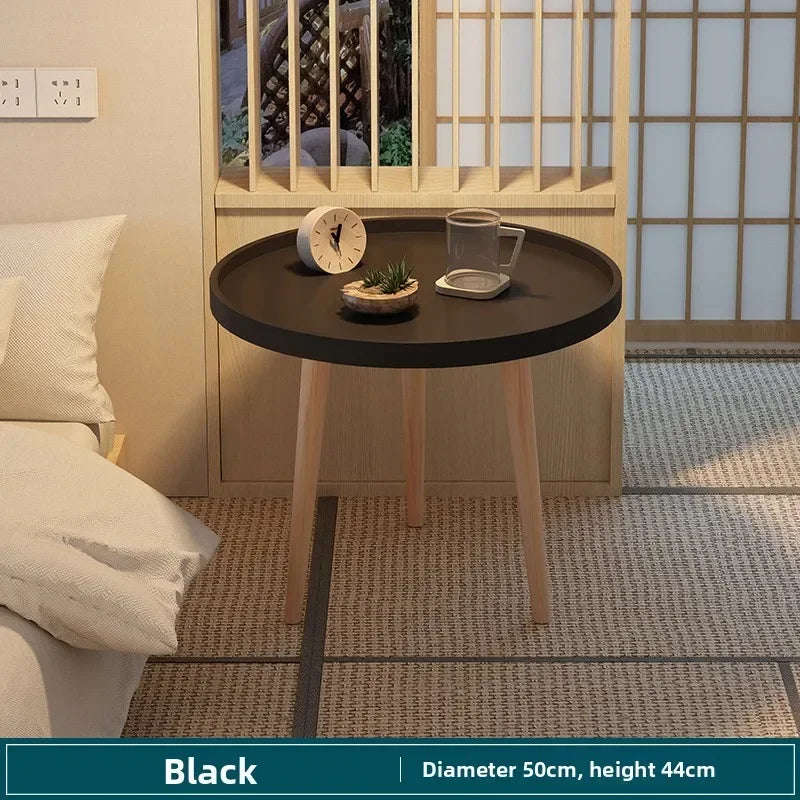 Small round table small apartment bedside table bedroom coffee table rack