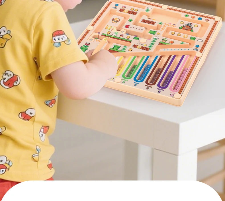 Magnetic Wooden Maze Learning Board