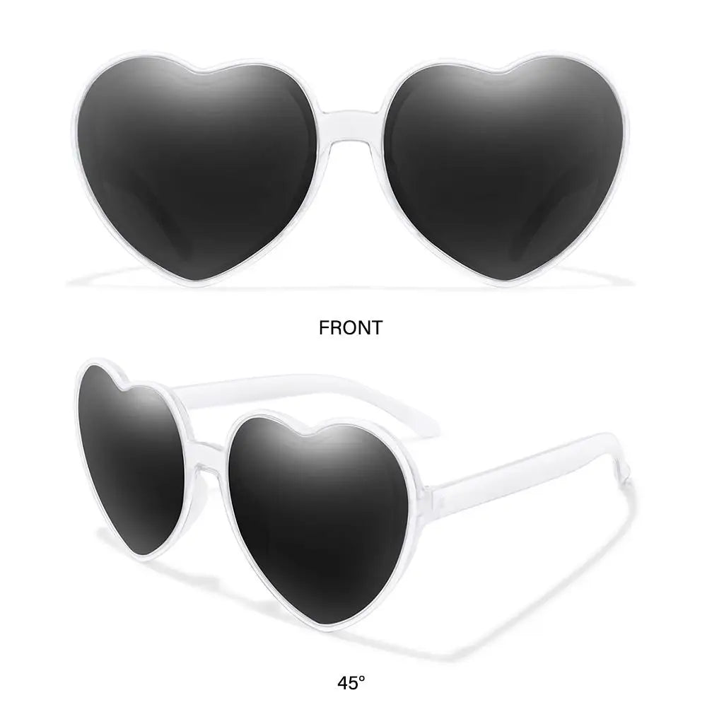 Trendy Cosplay Party Glasses Eyewear Heart-Shaped Sunglasses UV400 Protection Heart Sunglasses for Women Clout Goggle