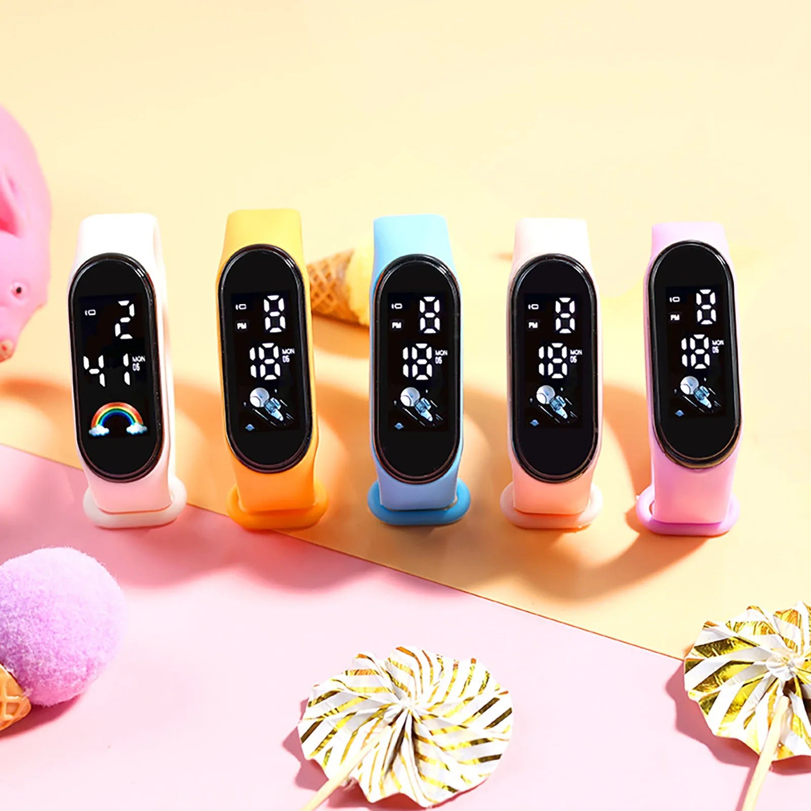 Children'S Smart Sports Watch Outdoor Electronic Fitness Smart Silicone Bracelet Children'S Waterproof Multifunctional Watch