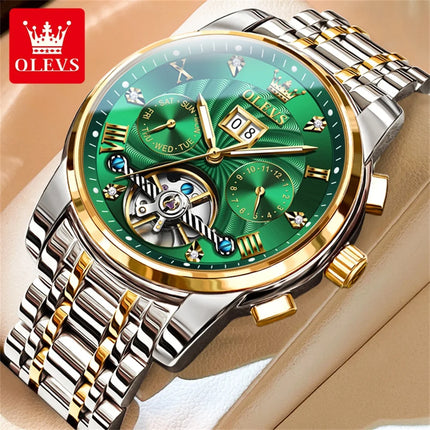 OLEVS Classic Men's Watches Tourbillon Multi-function Full Automatic
