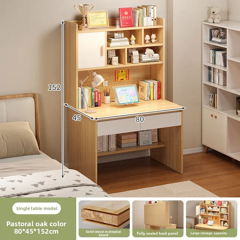 Precise Desk Home Modern Simple Bookshelf Integrated Student Bedroom Learning to Write With Drawing Desk Office Computer Desk