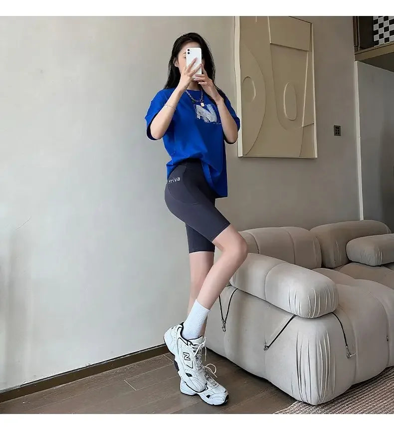 Ladies Yoga Shorts High Waist Tight Fitness 2-in-1 Workout Streetwear Casual Gym Running Activewear Comfy Shorts