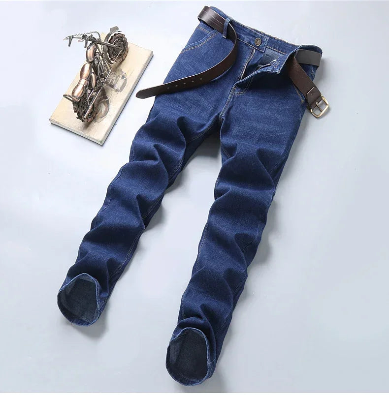 2025 Men's New Men's Fashion Casual Jeans Classic Style Casual Stretch Slim Fit Jeans Men's Denim Pants Black Blue Men's Style