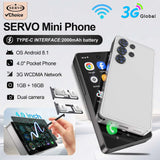 SERVO Mini Smartphone Android 8.1 Built in Stylus 4" Display 16GB ROM Face Unlock GPS WIFI Play Store 3G WCDMA Tiny Mobile Phone