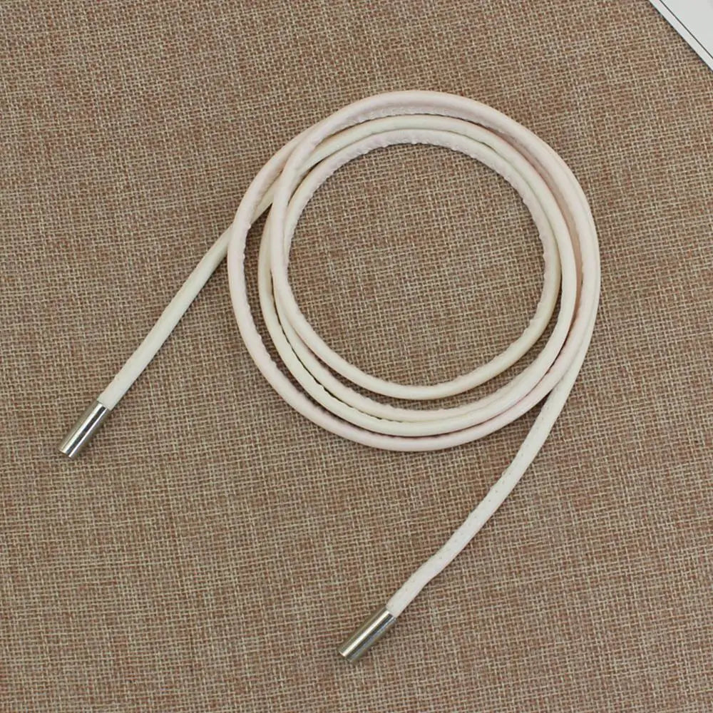 New Round Leather Thin Belt Women Decorative Bow Knot Waist Rope Knotted Dress Coat Sweater String Strap Waistband