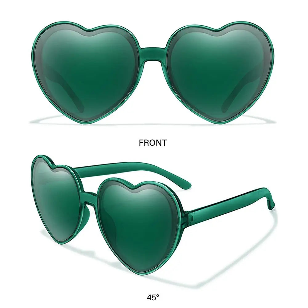 Trendy Cosplay Party Glasses Eyewear Heart-Shaped Sunglasses UV400 Protection Heart Sunglasses for Women Clout Goggle