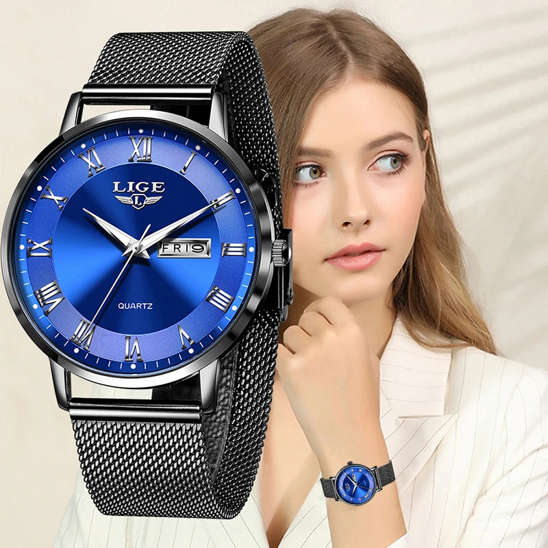 LIGE New Creative Ladies Watches Fashion Waterproof Quartz Watch For Women Casual Sport Bracelet Watch Female Relogio Feminino