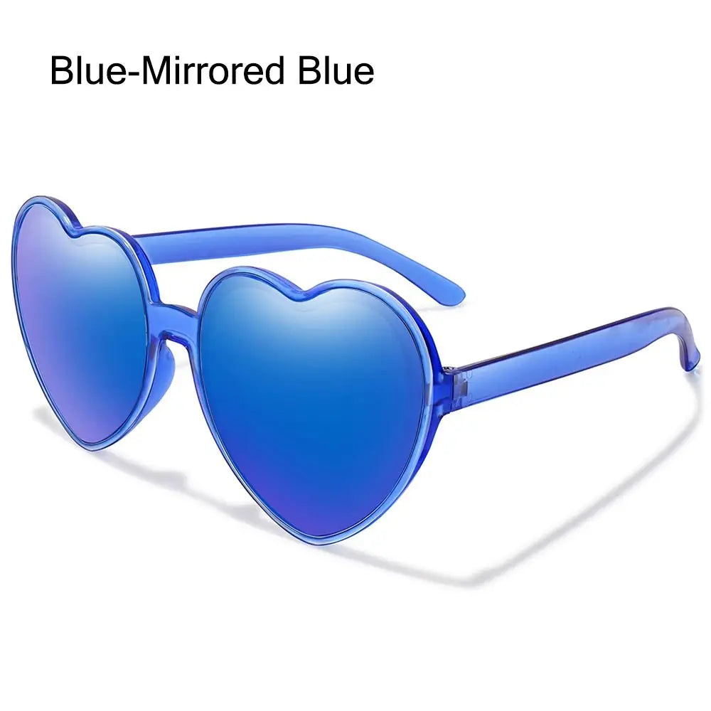 Trendy Cosplay Party Glasses Eyewear Heart-Shaped Sunglasses UV400 Protection Heart Sunglasses for Women Clout Goggle