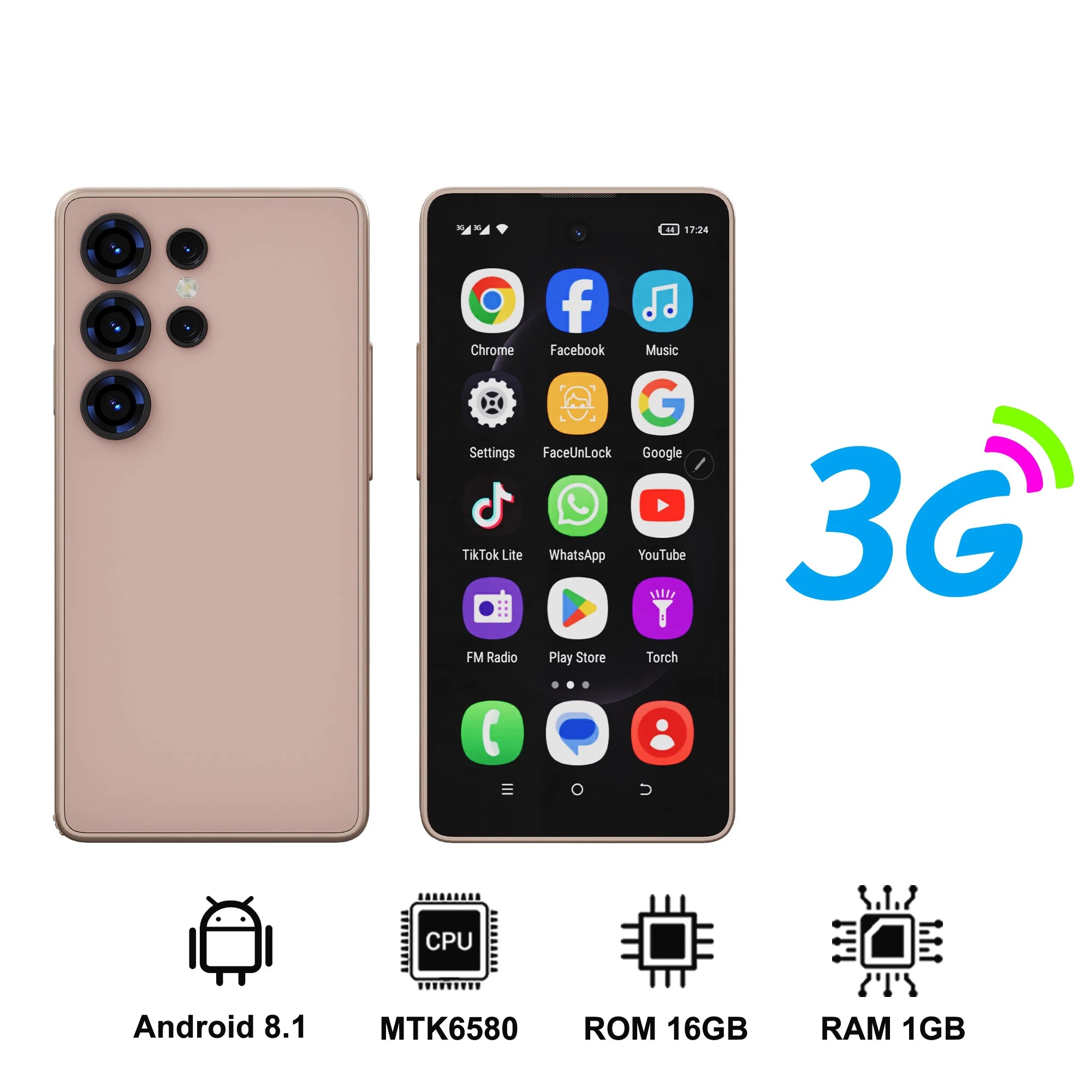 SERVO Mini Smartphone Android 8.1 Built in Stylus 4" Display 16GB ROM Face Unlock GPS WIFI Play Store 3G WCDMA Tiny Mobile Phone