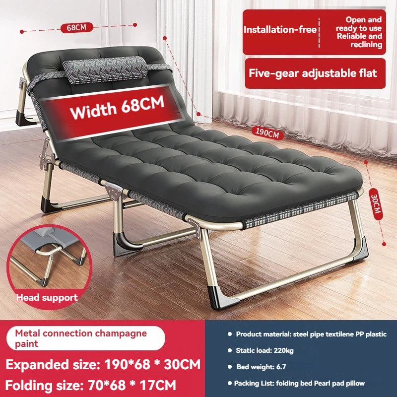 Household Goods Lounge Chair, Outdoor Camping, Simple Folding Bed,  Single Bed, Office Nap, Nap Bed, Marching Bed