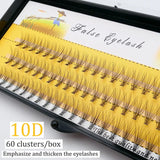 60 bundles/box individual lashes, 10D 0.07/0.1thick clusters eyelash extension, natural false eyelashes, makeup lashes wholesale