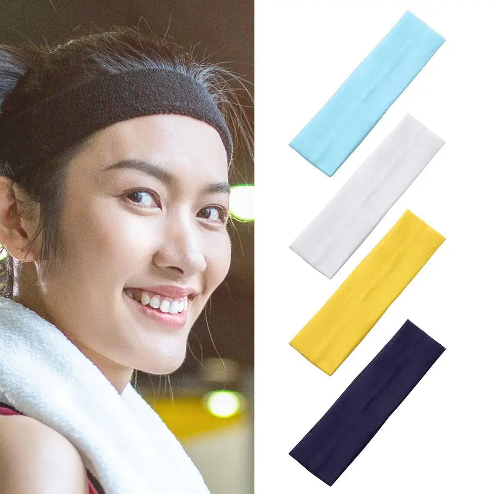 1PC Ribbon Fitness Yoga Headwear Sports Headbands Yoga Hair Bands Elastic Solid Color