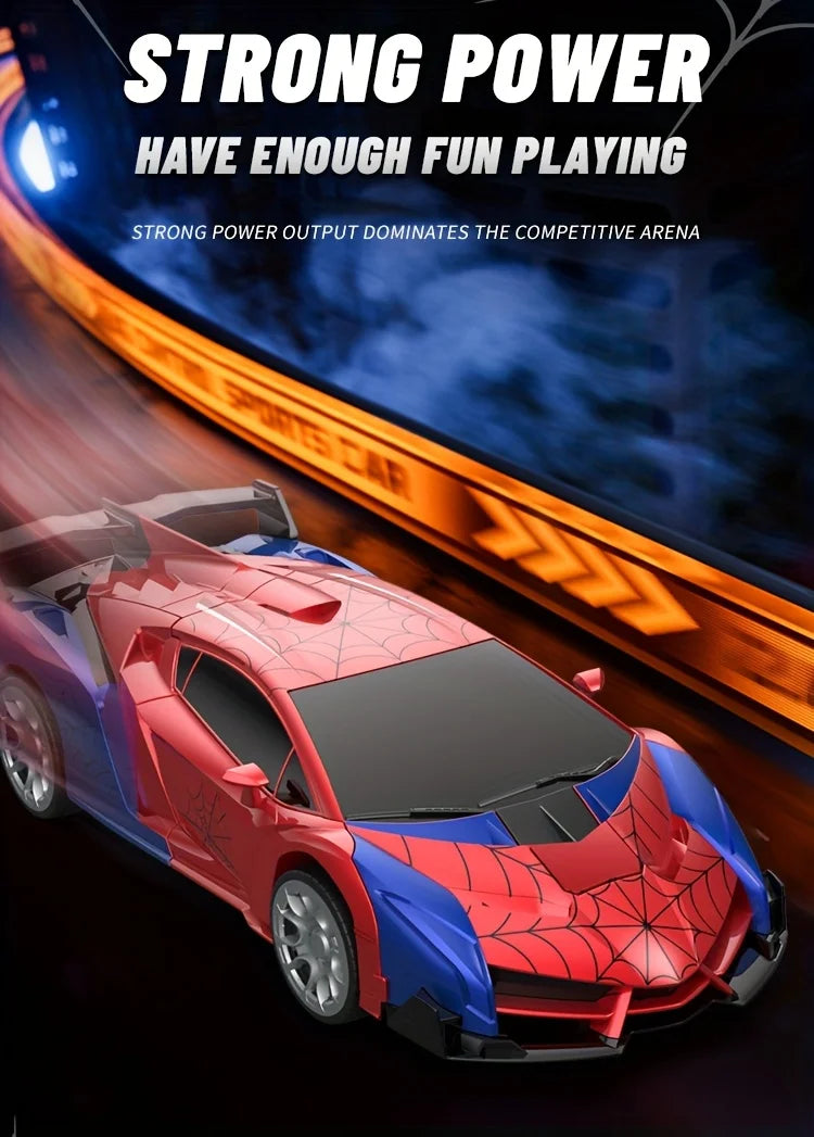 MESIONDY 1:18 Scale RC Car One Button Transform 360 Spin LED Lights 2.4GHz USB Rechargeable for 8-12 Yrs