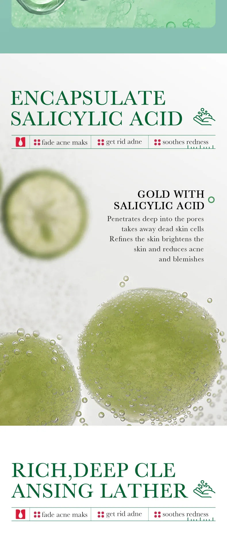1/2pcs BIOAQUA Salicylic Acid Facial Cleanser Acne Treatment Moisturizing Oil Control Face Wash Foam Face Cleanser Skin Care